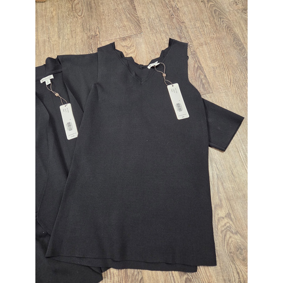 Spanner NWT Solid Black Stretch Cardigan Sweater & Matching Tank Blouse Set M - Picture 2 of 5